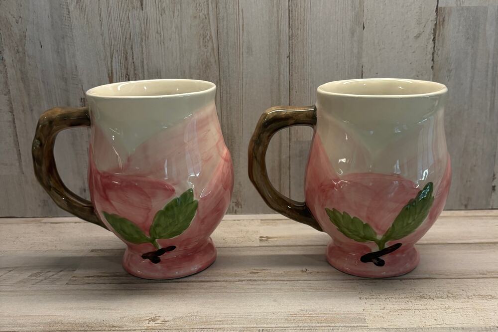 Vintage Franciscan Desert Rose Portugal Coffee Tea Mugs EUC